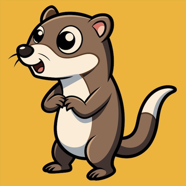 a cartoon drawing of a squirrel with a white nose and a black nose