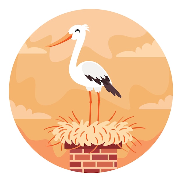 Cartoon Drawing Of A Stork