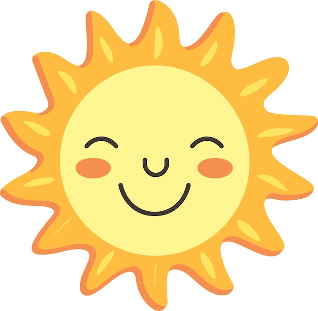 a cartoon drawing of a sun with the words smiley face