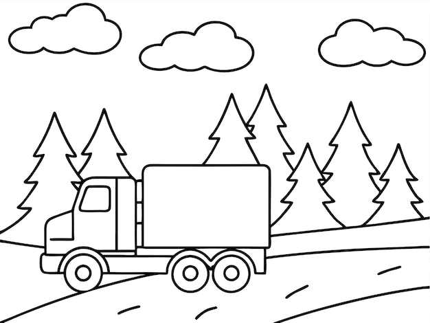 Vector a cartoon drawing of a truck that says lorry