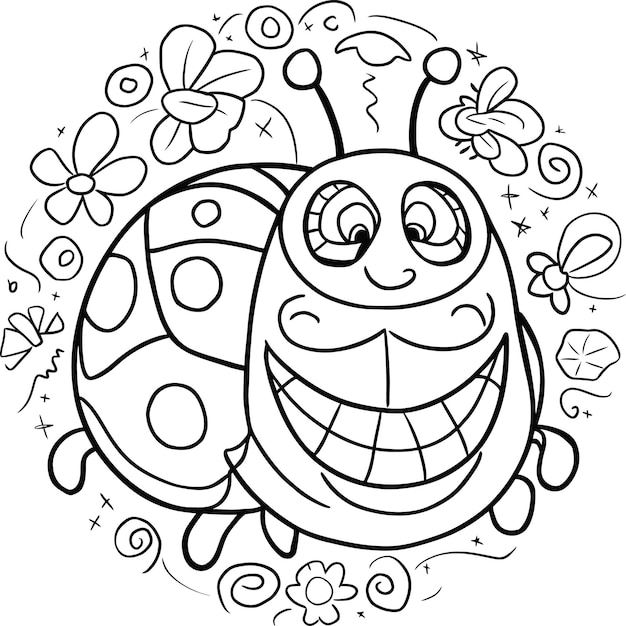 a cartoon drawing of a turtle with a butterfly on it