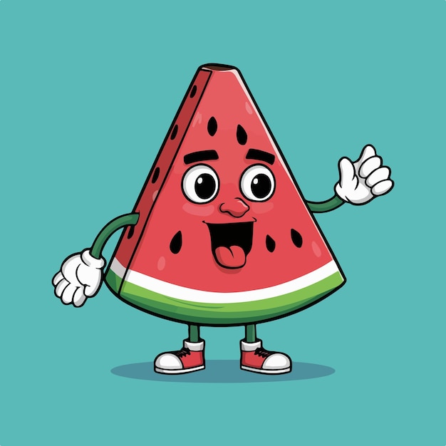 a cartoon drawing of a watermelon with a face that says melon