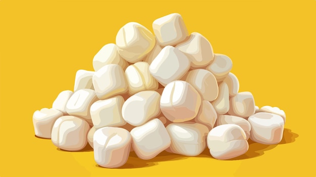 a cartoon drawing of white pills with a yellow background