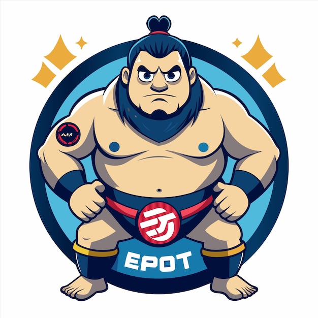 Vector a cartoon drawing of a wrestler with the word elo on it