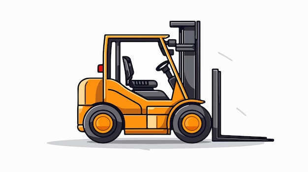 a cartoon drawing of a yellow forklift