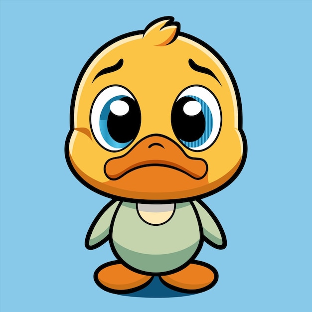 Vector a cartoon duck with a blue background that says ducky