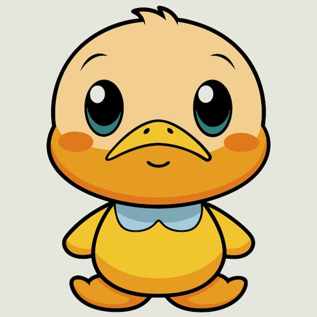 Vector a cartoon duck with a sad expression on its face