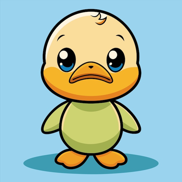 Vector a cartoon of a duck with a sad face