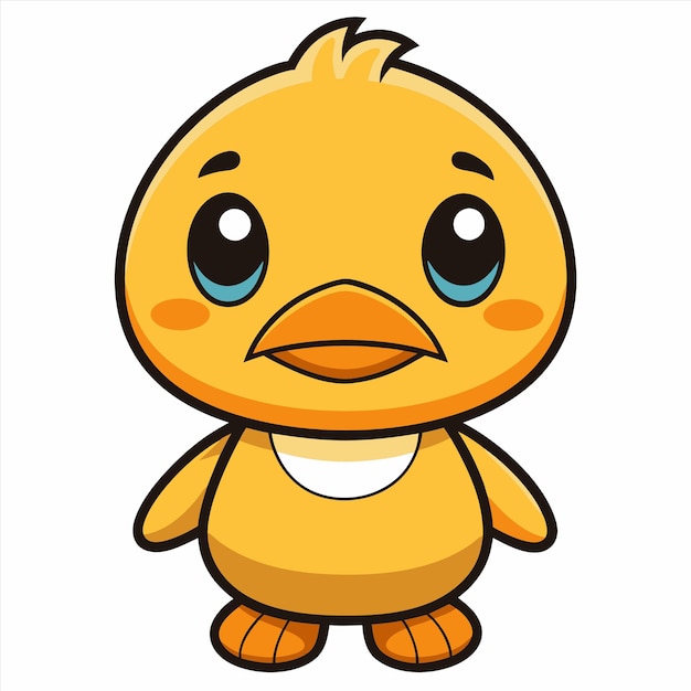 Vector a cartoon duck with a white background that says ducky