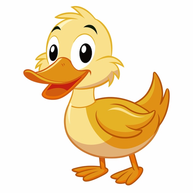 Vector a cartoon of a duck with a yellow beak and a white background