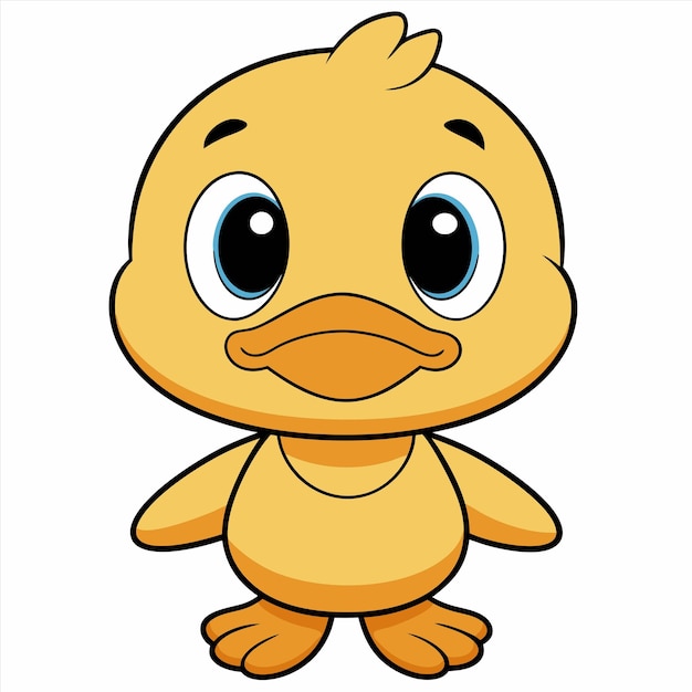 Vector a cartoon duck with a yellow duck on its head