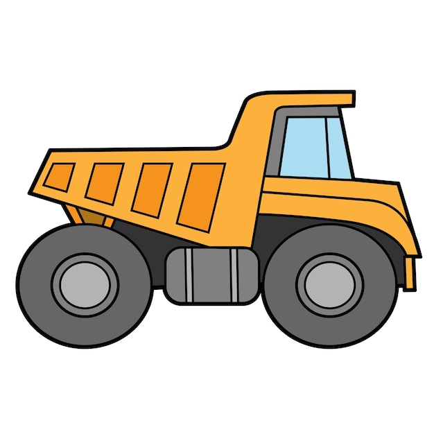 Cartoon dumper color variation for coloring page isolated on white background