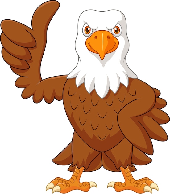 Cartoon eagle giving thumb up