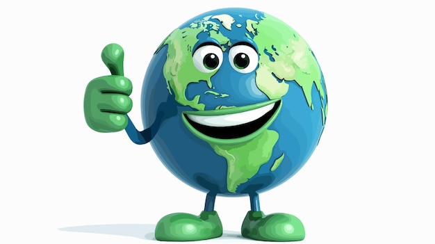 Cartoon Earth Globe Character Mascot