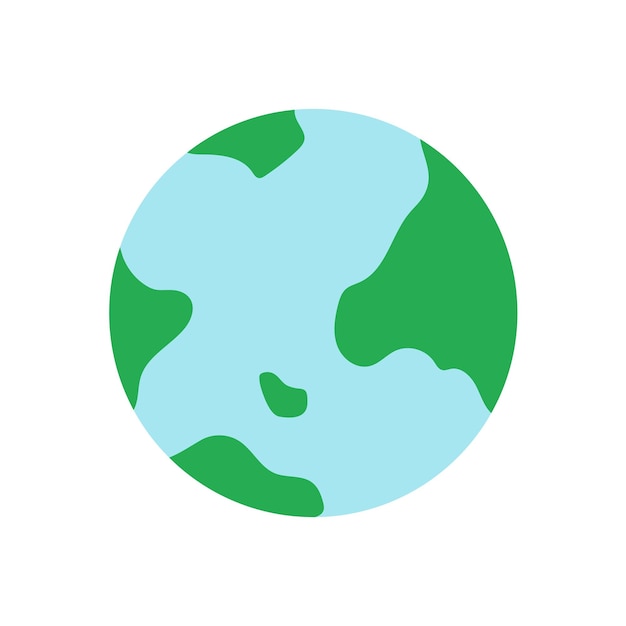 Cartoon Earth Icon in flat illustration