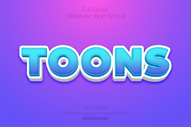 Cartoon Editable Text Effect Font Style