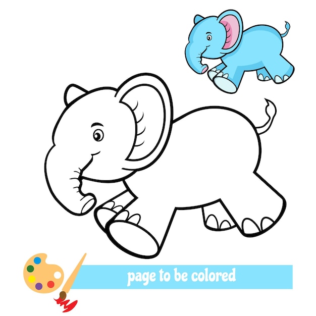 Cartoon elephant coloring pictures