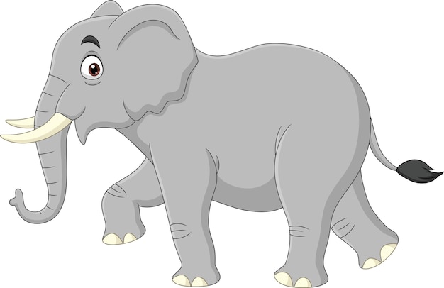 Cartoon elephant isolated on white