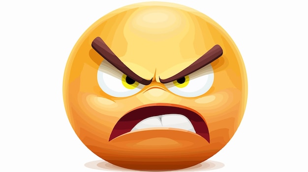 Vector cartoon emoji emoticon icon looking very angry