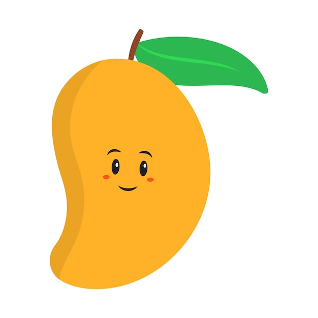 Cartoon Emoji Of Smile Mango On White Background