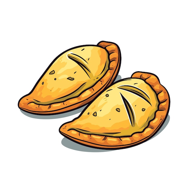 A Cartoon empanadas argentina Food Vector illustrator Generative Ai