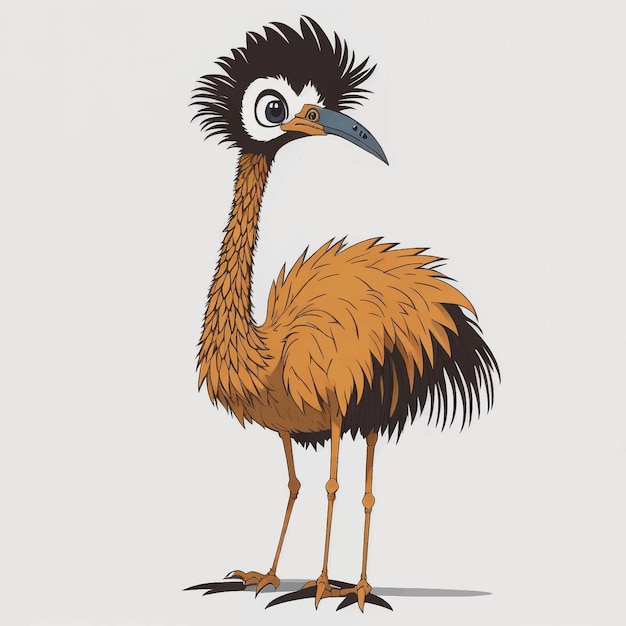 cartoon emu vector illustration white background