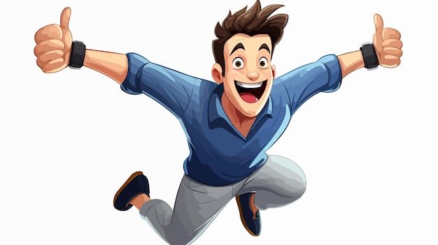 Vector cartoon enthusiastic man stock illustration