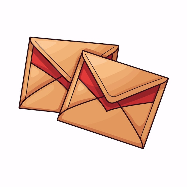 Cartoon Envelope Line Vector Illustration