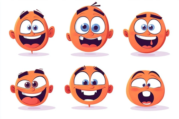 Cartoon Expressions Clip Art On White