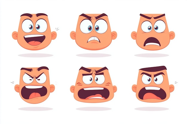 Cartoon Expressions Clip Art On White