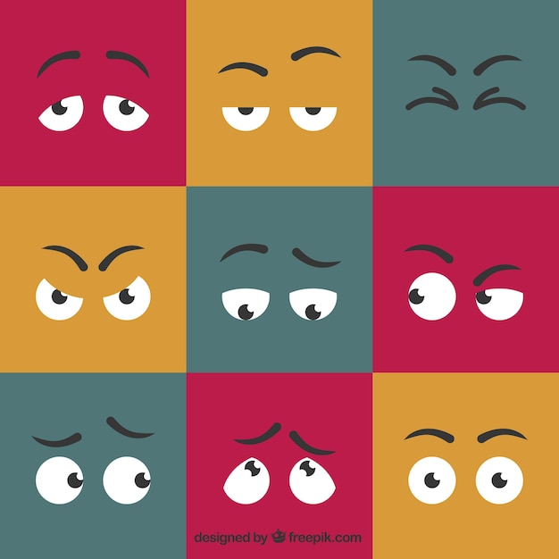 Cartoon expressive eyes set