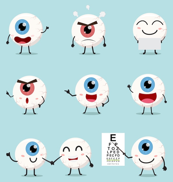 Cartoon eye ball collection set