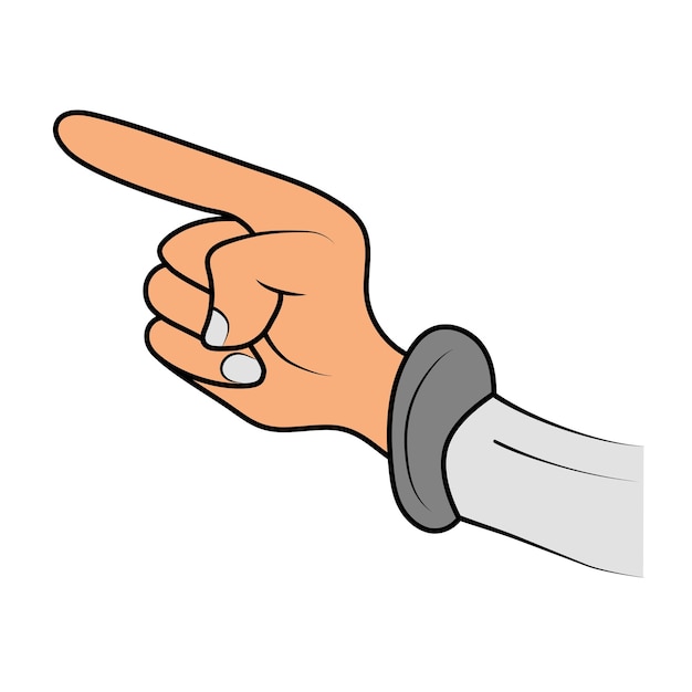 Cartoon finger hand click comic cursor pointer mouse tap arrow