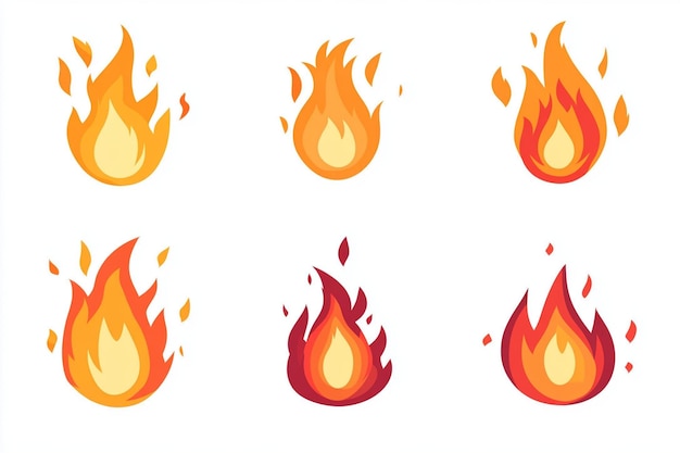 Cartoon Fire Flames Vector Illustration