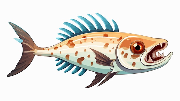 Cartoon Fish Bones Vector Illustration for Creative Designs