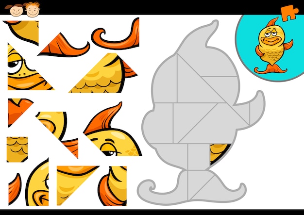 Cartoon fish jigsaw puzzle game