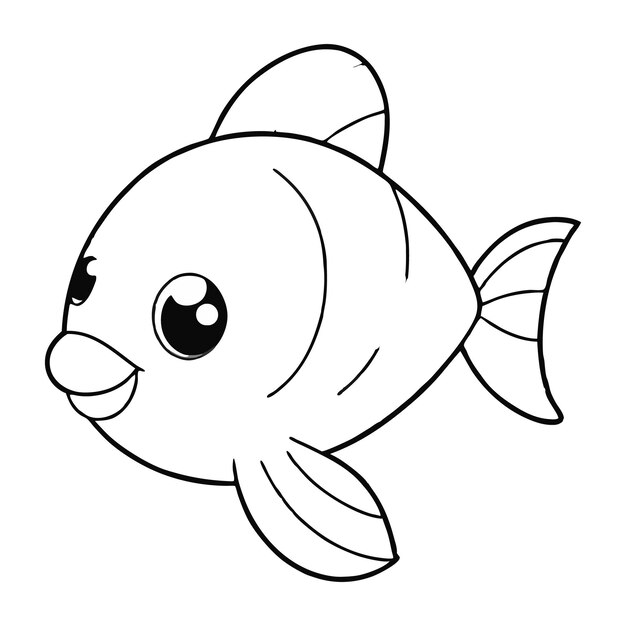 Vector a cartoon fish with a big eye and a big eye