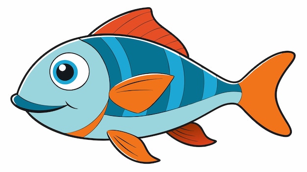 a cartoon fish with a red hat on its head