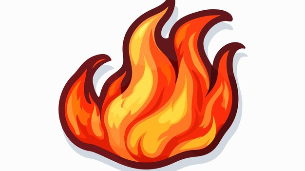 Cartoon Flame Distressed Sticker Vector Illustration