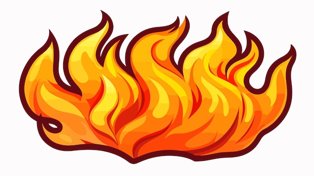 Cartoon Flame Distressed Sticker Vector Illustration