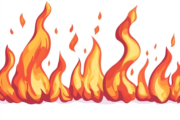 Vector cartoon flame vector on white background