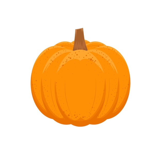 cartoon flat pumpkin, traditional symbol of halloween and thanksgiving day