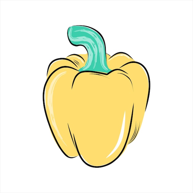 Cartoon flat vegetable pepper isolated