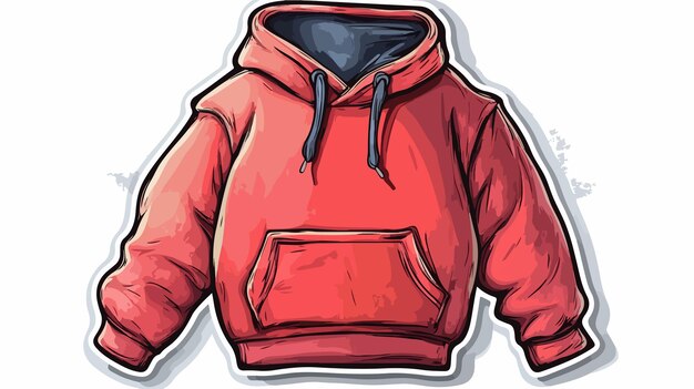 Vector cartoon fleece hoody sticker distressed style