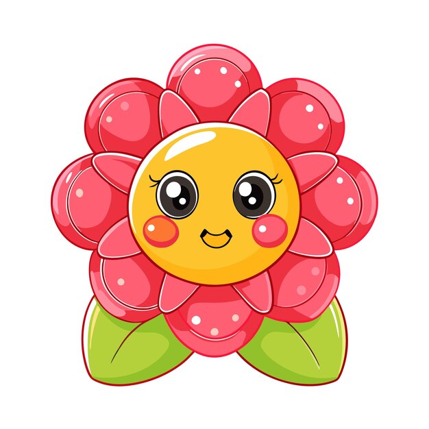 Vector a cartoon flower with a smiling face and large eyes