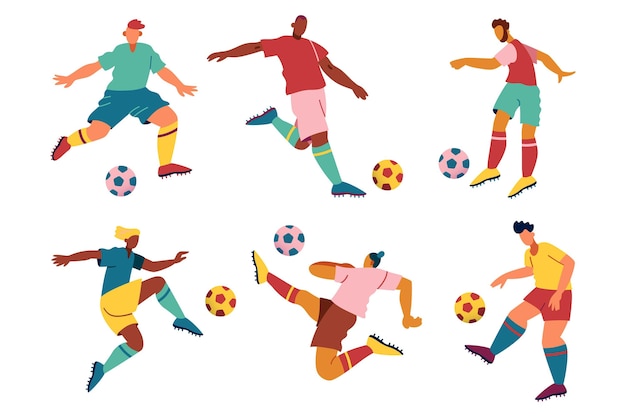 Cartoon football players illustration