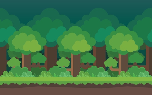 Cartoon forest seamless background Elements for mobile games