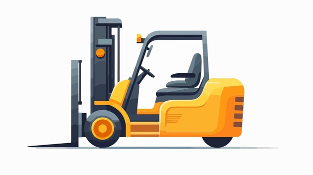 Vector a cartoon of a forklift with a yellow cab