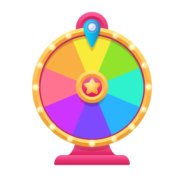 Cartoon Fortune Wheel illustration.