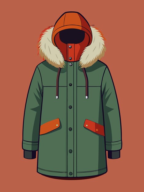 Vector a cartoon of a fox wearing a jacket with a hood that says quot fur quot